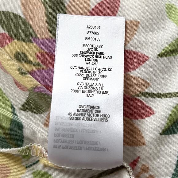 Bob Mackie Wearable Art Folk Floral Print Green Open Cardigan Kimono Jacket M - Picture 7 of 10